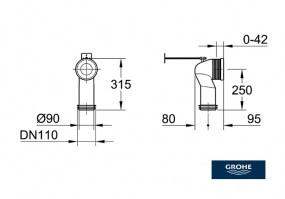 CODO CONEXION SALIDA VERTICAL PARA INODORO GROHE